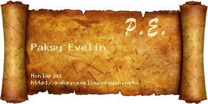 Paksy Evelin névjegykártya