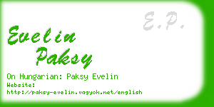 evelin paksy business card